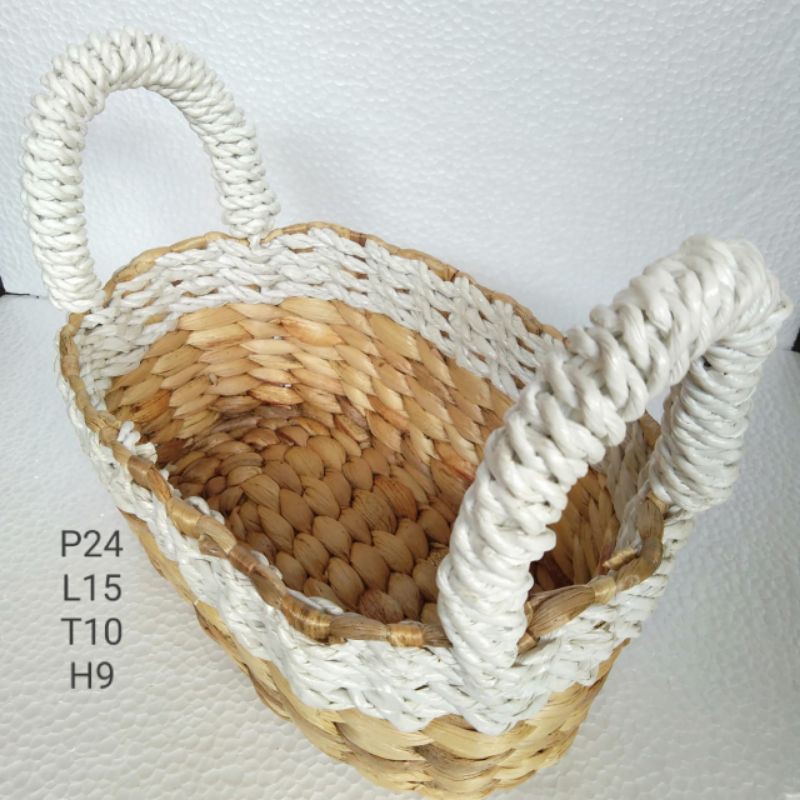 NEW#TRAY ECENG RAJUT/KERANJANG ECENG GONDOK/ANYAMAN ECENG GONDOK/TEMPAT MAKE UP KOTAK PENYIMPANAN