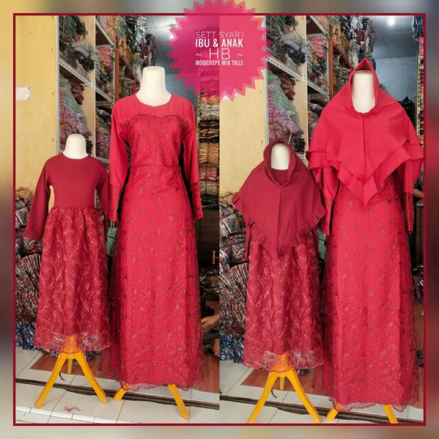 SYARI ARIANA | GAMIS SYARI MEWAH BAHAN MOSCREPE BRUKAT MUTIARA IMPORT FREE JILBAB CANTIK