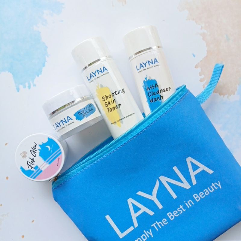 Layna Skincare Paket Flek Glow - Cream Layna Flek Hitam - Glowing