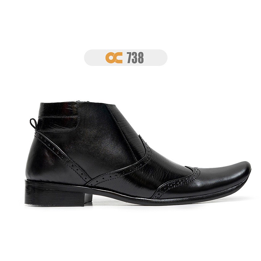 Sepatu Kerja Proyek Safety Boots Ujung Besi Kulit Sapi Asli Odoncibaduyut Hitam Formal Pria Stylish
