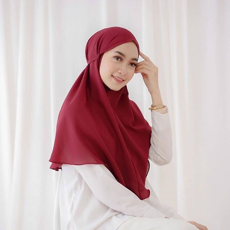 fanissahijab || Bergo Maryam Diamond Size Standart-Maroon
