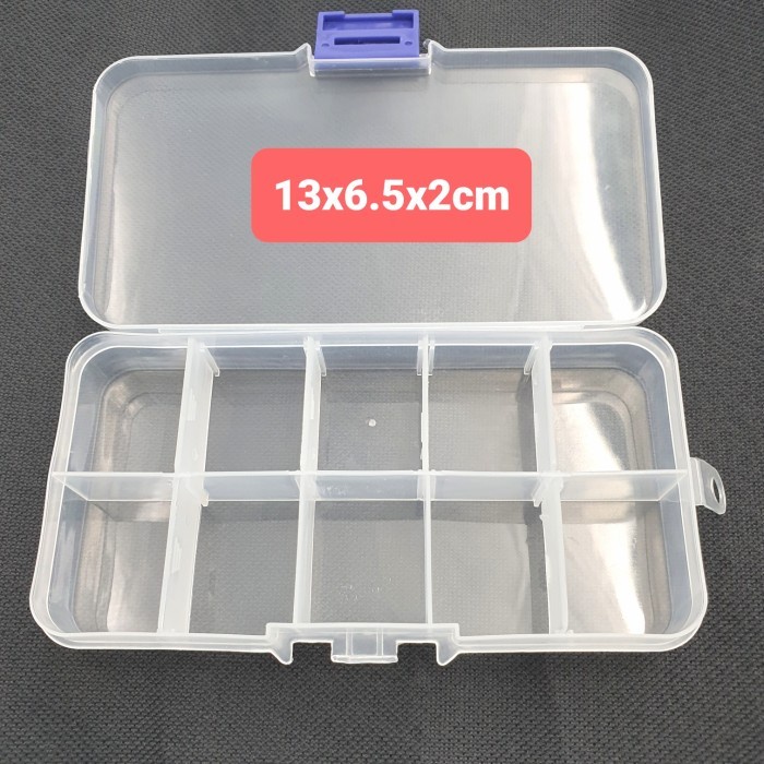 Kotak penyimpanan 10 sekat baut box sparepart set box perkakas screw