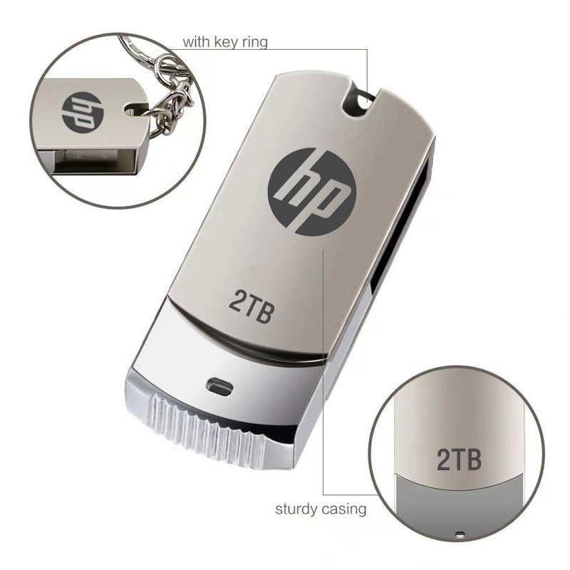 Hp Flashdisk Usb 2.0 2TB High Speed Bahan Metal Anti Air Kapasitas Besar