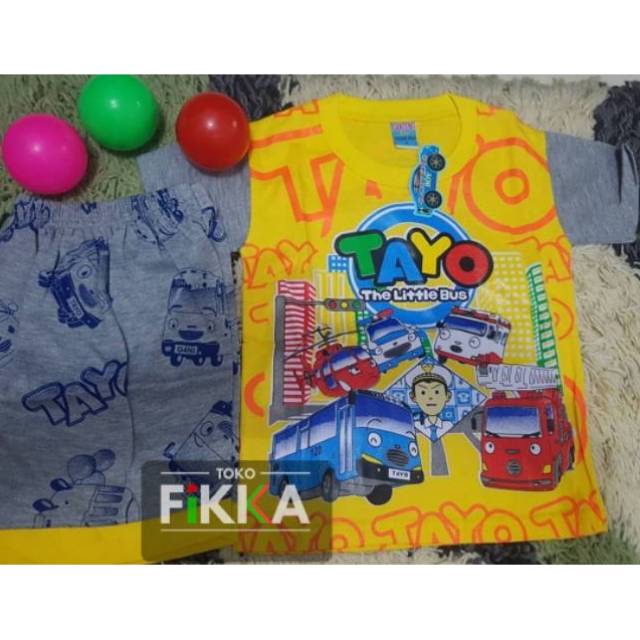 Baju tayo anak baju main kaos karakter anak laki laki setelan
