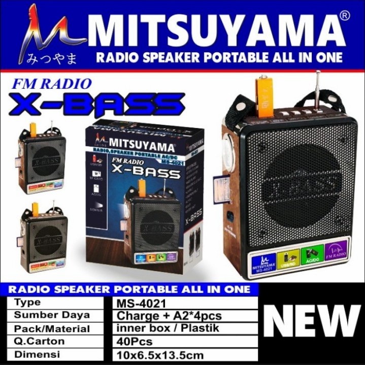 Promo Terbaru!!! Radio Retro Mitsuyama Ms-4021 bisa Radio/usb/mp3 Batrai awet