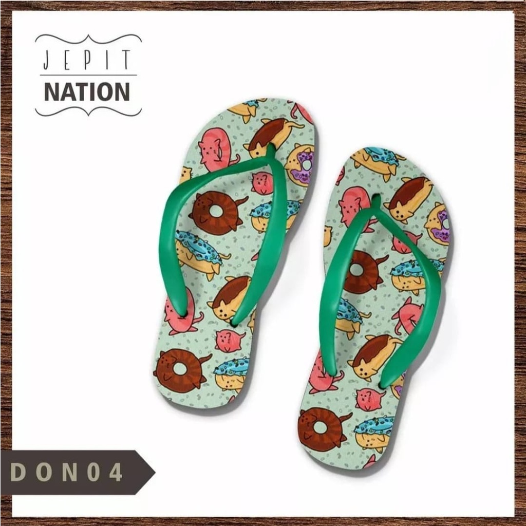 Sandal Jepit Wanita Motif Donat