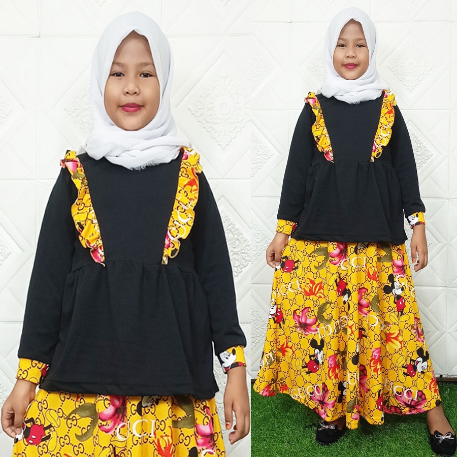 ( 6-12 Tahun ) SETELAN GUCIMIKY BAJU DAN ROK ANAK CARLINA FASHION