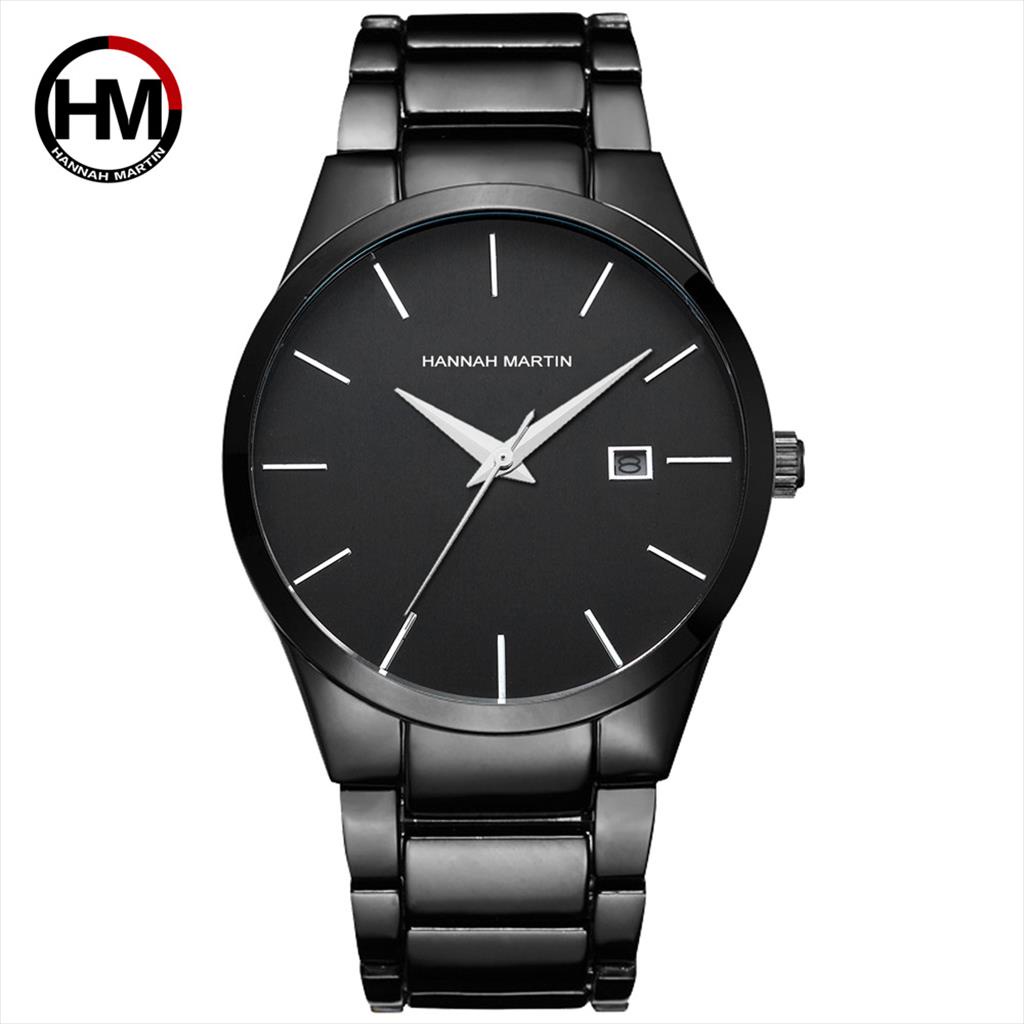 HANNAH MARTIN Jam Tangan Pria Analog Date 17551 Stainless Steel Original Anti air 3 atm + Free BOX