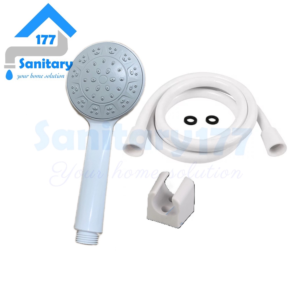 Handshower Murah Putih HS15 - Hand Shower bulat slim white  Semprotan Mandi murah mumer spray kepala head shower