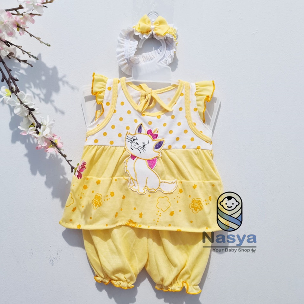 [A-004] NEW !! Setelan Baju Bayi 0-6 Bulan (GRATIS Bandana) / Baju Anak Bayi Perempuan motif animal