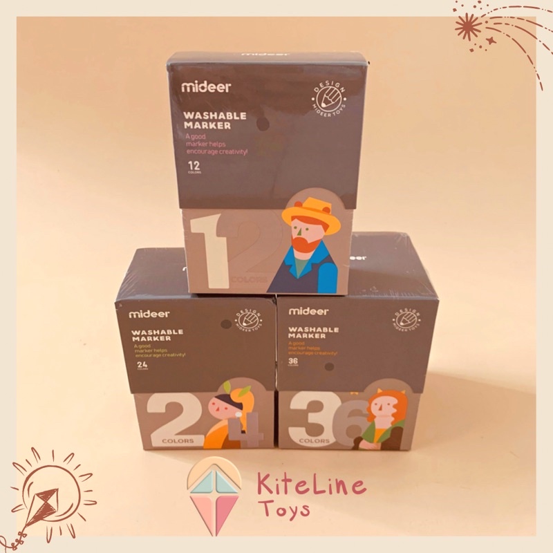 

Mideer Washable Marker 12 24 36 Color Spidol Warna Anak Mainan Edukasi Paint Art Set
