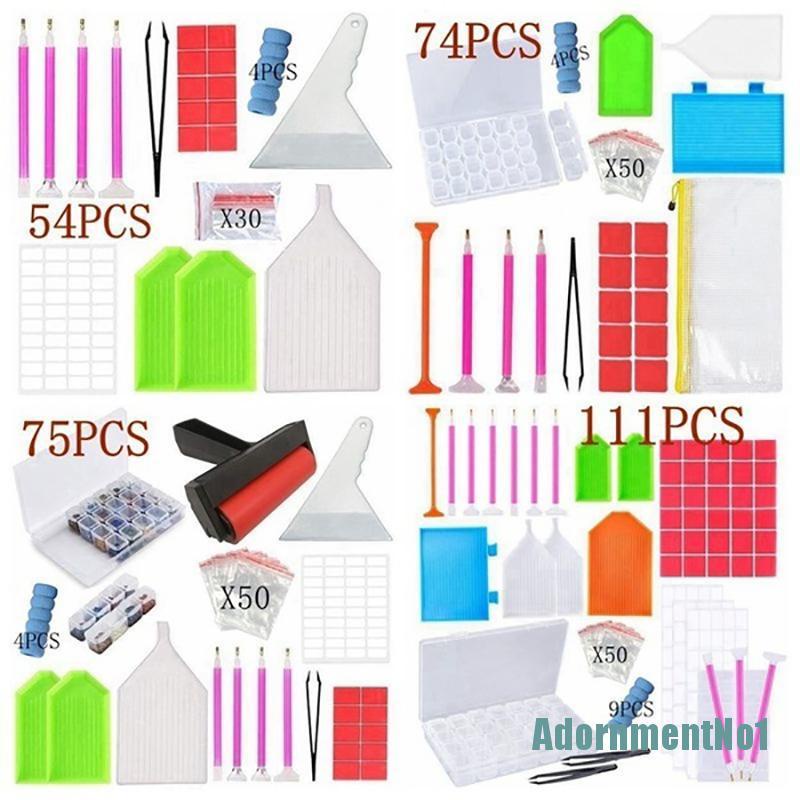 [AdornmentNo1]54/74/75/111Pcs 5D Diamond Painting Tool Accessories DIY Cross Stitch Tool Kit