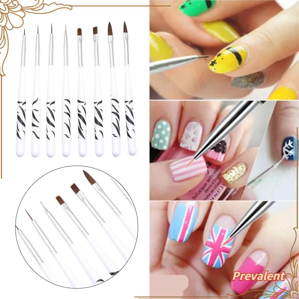 Preva 8PCS / Set Pen Liner Untuk Menggambar / Melukis Kuku DIY