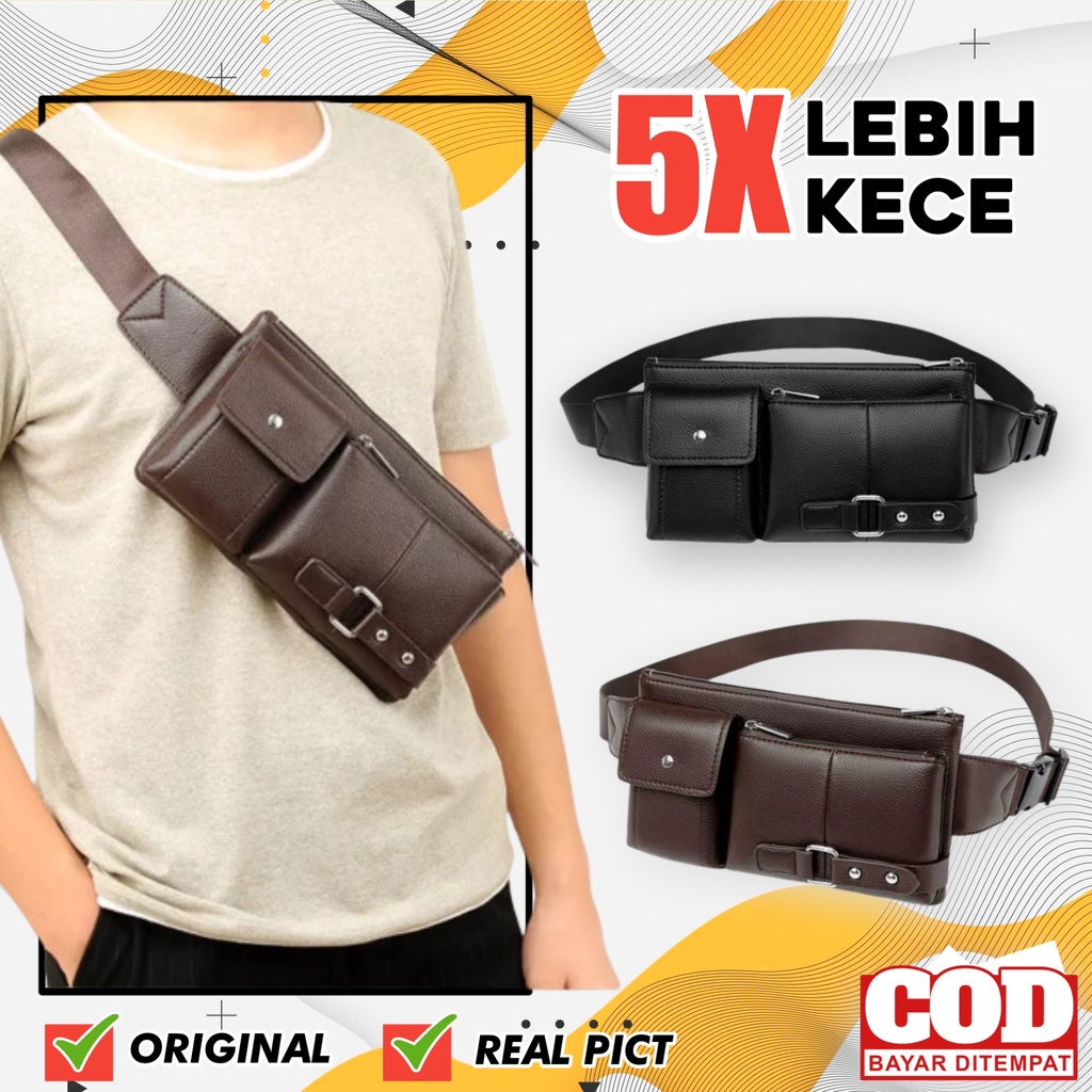 Tas Selempang Pria Kerja Kasual Original Premium Sling Bag Cowok Termurah WB040