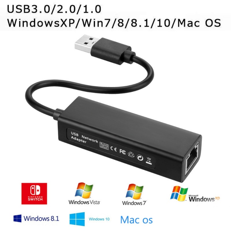 Btsg USB Ethernet Adapter USB 3.0 Card USB Untuk Switch PC Console