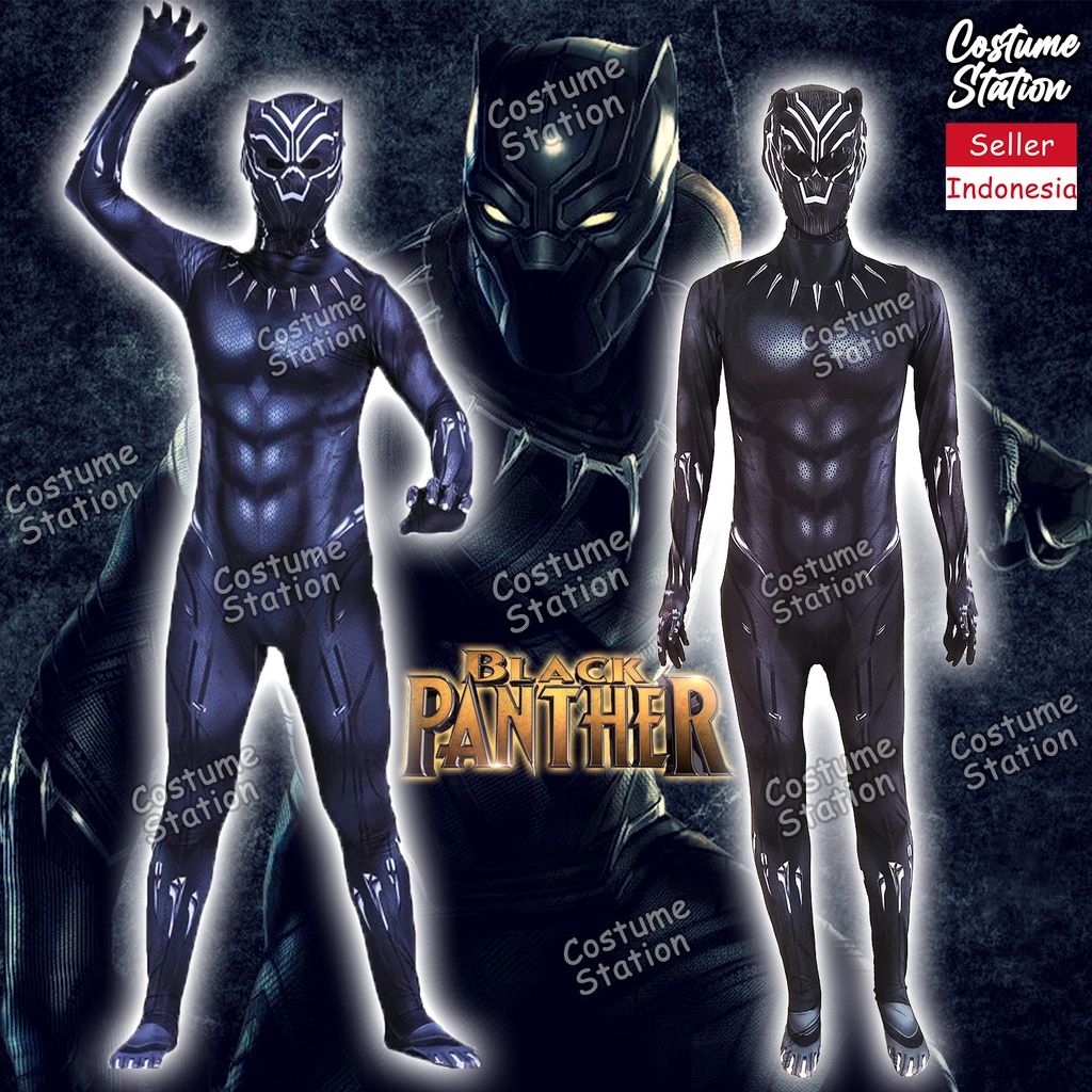 Kostum Black Panther / Costume Superhero Marvel Avengers pria dewasa