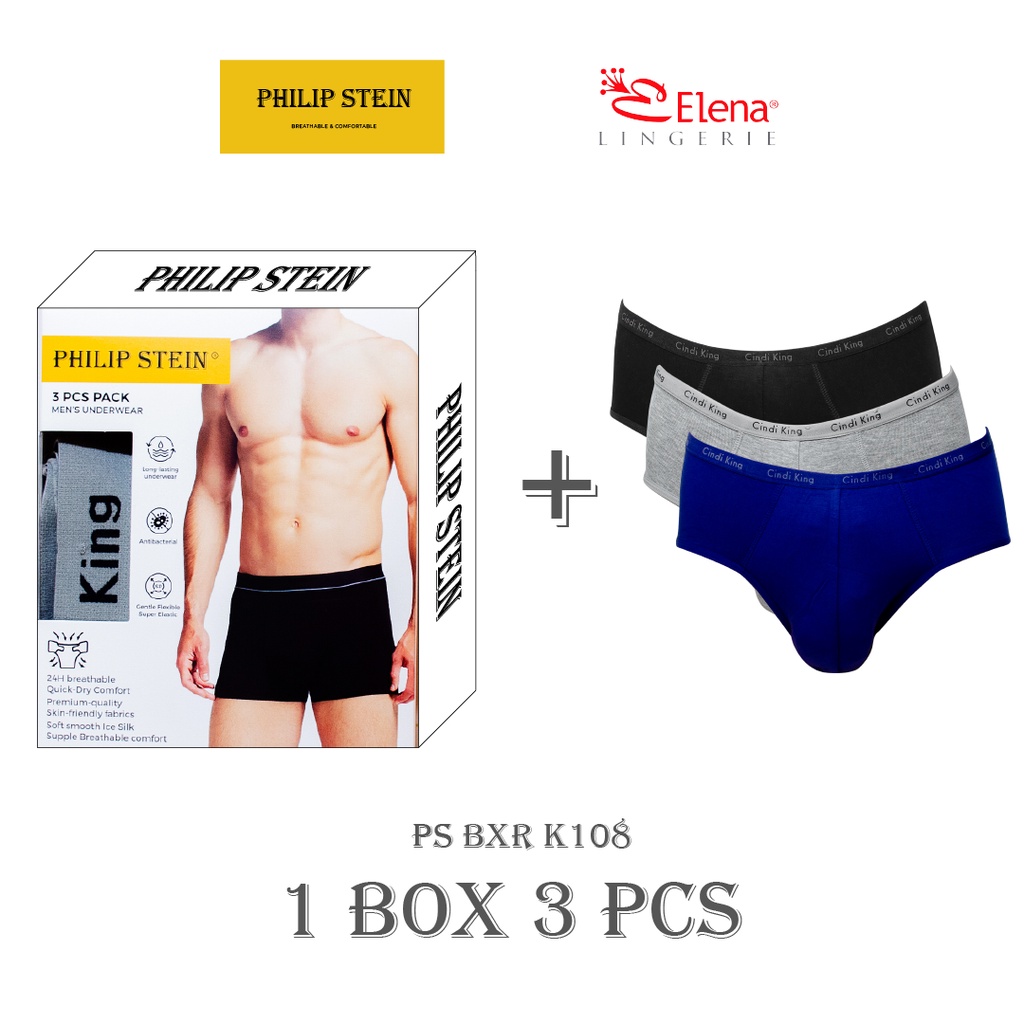 Elena Philip Stein Men Basic Brief E PS BXR K108 Midi Size - Multicolour - Size (XL - 4L) - Isi 3 PC