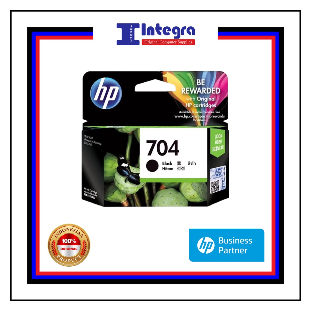 Tinta HP 704 Black / Hitam Original Cartridge - CN692AA