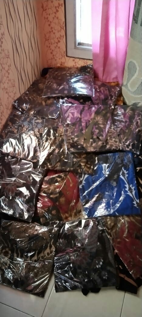 Kemeja Batik Pria Lengan Panjang Size M L Xl Xxl  Bswart Batik Hrb026 Kenongo Hem Panjang Padi