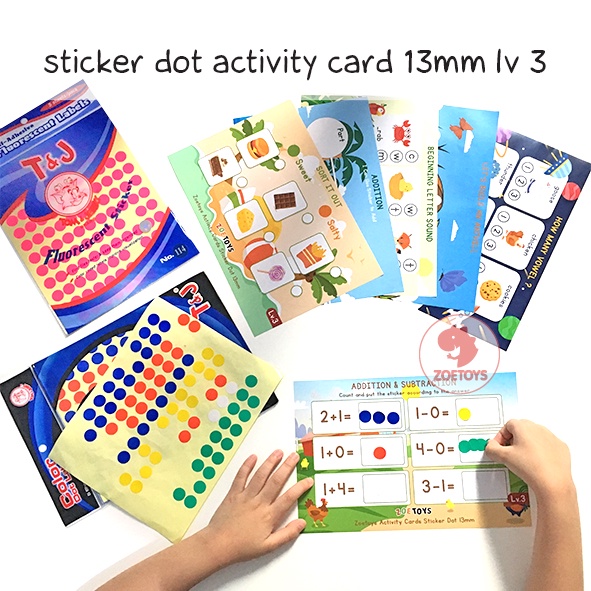 Zoetoys Reusable Sticker Dot Activity Set Book | Christmas Alphabet Hijaiyah Number Vehicle Animal Disney Princess | Color Dot Activity Card Kartu Aktivitas Mainan Edukasi Anak