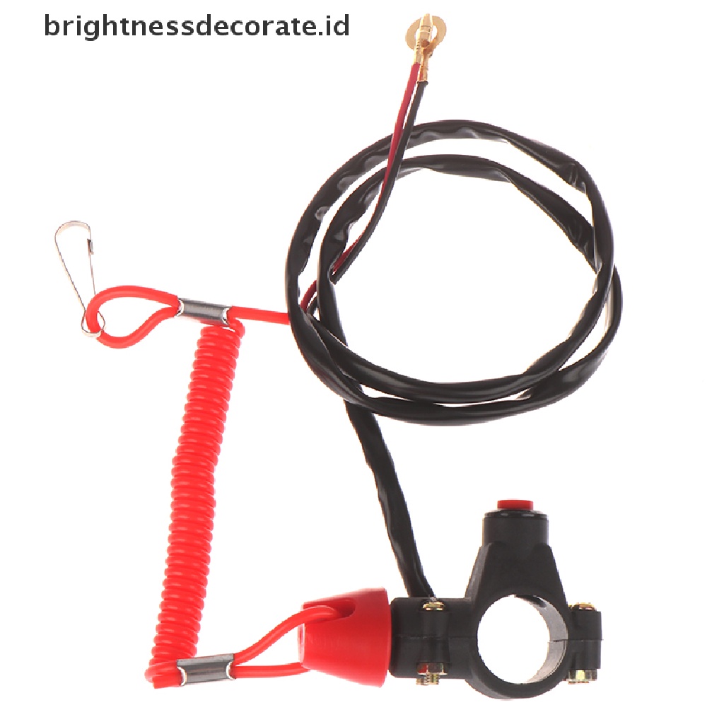 (Birth) Tombol Switch Tekan Darurat Dengan Tali Lanyard Untuk Motor / Atv / Perahu