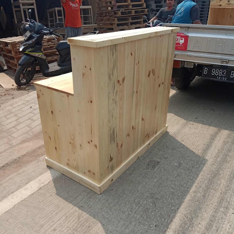 Meja Kasir Meja Resepsionis Meja Bar letter L kecil Jati Belanda