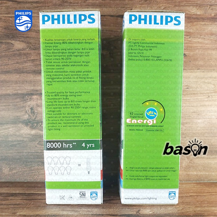 PHILIPS ESSENTIAL 4U 35W E27 - 6500K / Putih - Lampu Hemat Energi