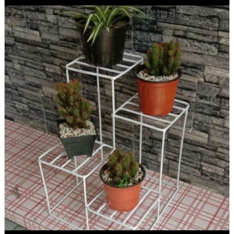 STANDING RAK POT BESI SUSUN 4 / RAK SEPATU BESI