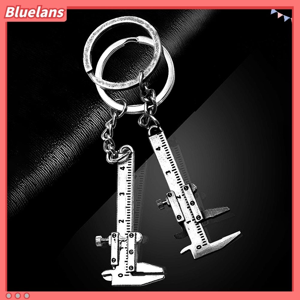 Gantungan Kunci Bentuk Penggaris Vernier Caliper Mini Bahan Zinc Alloy