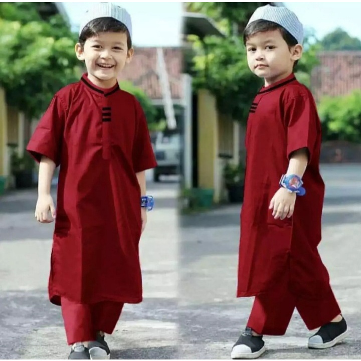 Baju Koko Anak Laki Laki Pakistan RAINAN Terbaru 2021 Murah Bonus Peci / Baju Kurta / Baju Setelan A