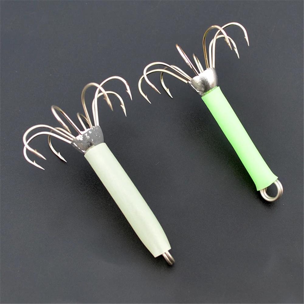 Lanfy Umpan Cumi Gurita Glow in Dark Alat Pancing Kail Pancing Umpan Cumi Luminous