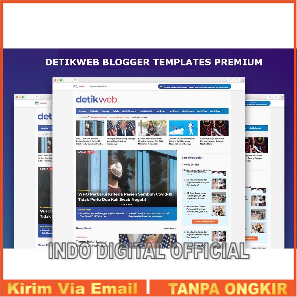 DetikWeb Blogger Templates Mirip Tema Detik.com & Bonus