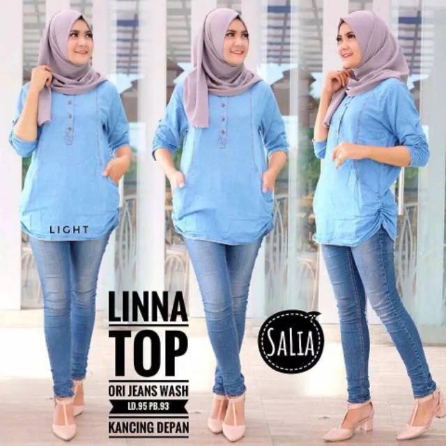 Tunik Jeans Linna Top Jumbo