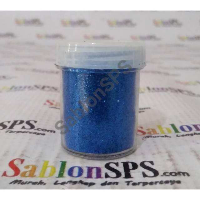 BUBUK GLITER BIRU / BLUE GLITTER POWDER 8gr CUP SEDANG