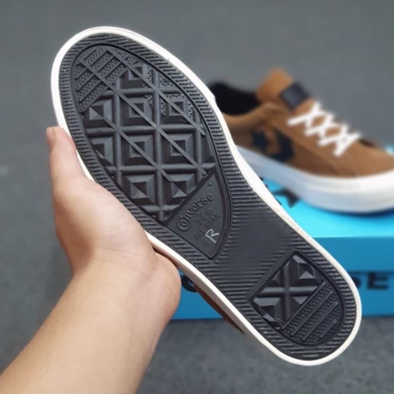 CONVERSE ONE STAR PLAYER COKLAT TAN SUEDE SEPATU LAKI LAKI