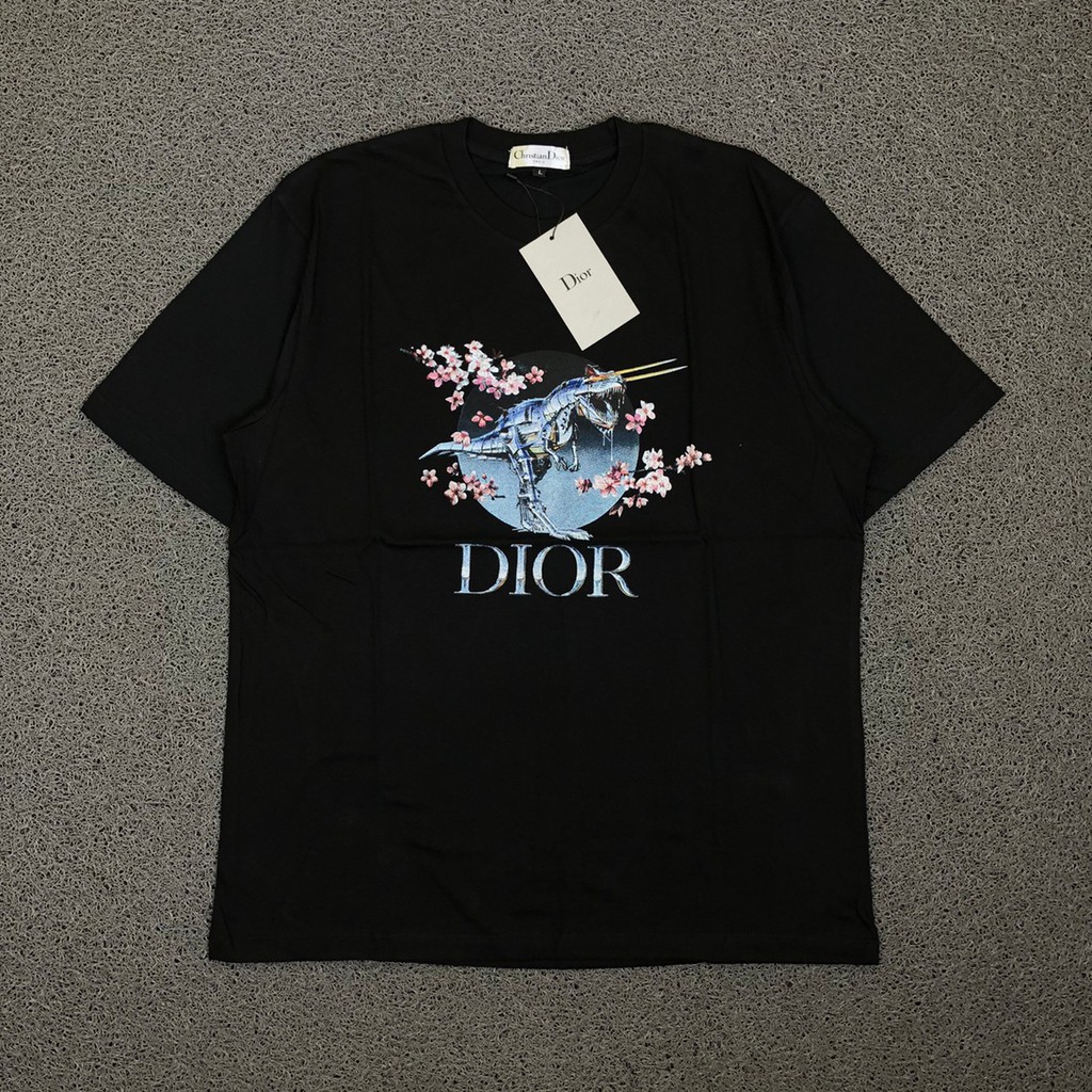 KAOS TSHIRT CHRISTIAN DIOR X SORAYAMA DINOSAUR HITAM PREMIUM AUTHENTIC