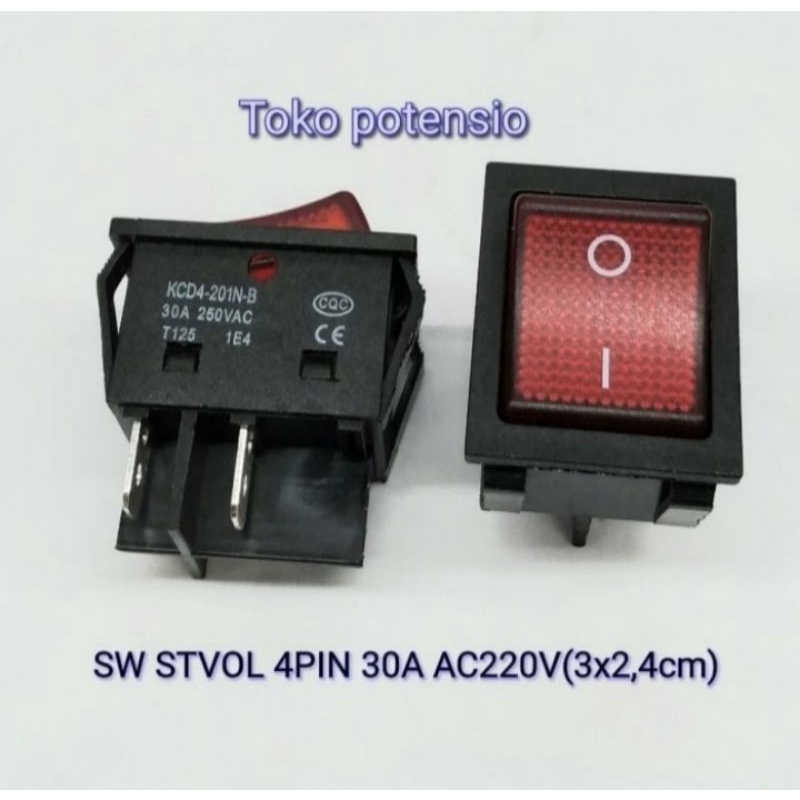 SAKLAR TRAFO LAS 4KAKI 30A MERAH