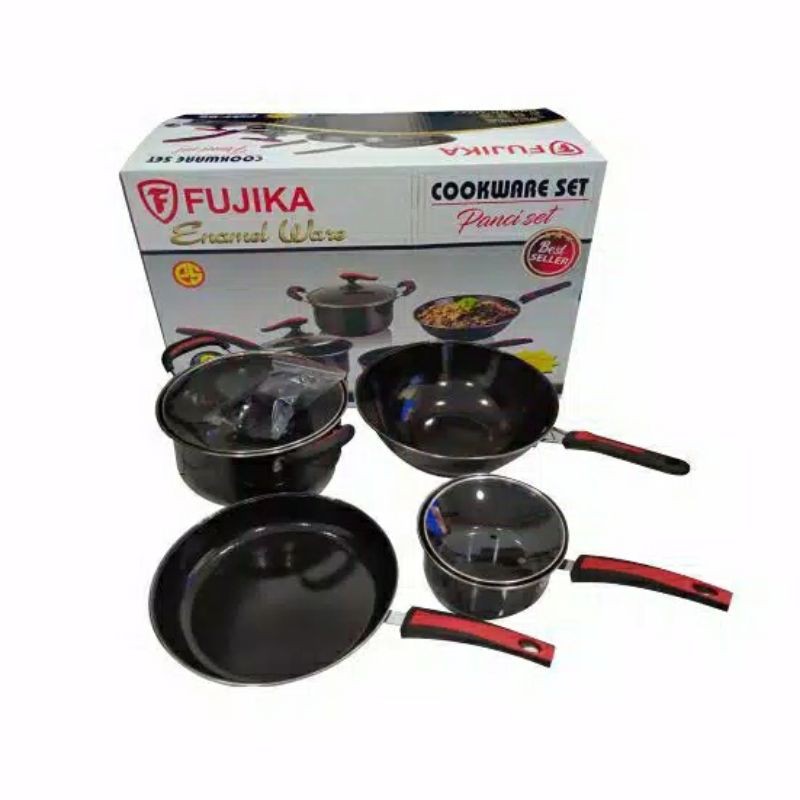 PANCI SET ENAMEL COOKWARE FUJIKA