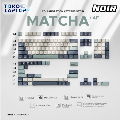 Noir Gear x After Friday Matcha Keycaps Set Garansi Resmi