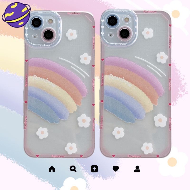 Soft Case TPU Transparan Motif Mata Malaikat Pelangi Untuk iPhone 14 13 12 11 Pro X XS MAX XR SE2020 7 8 Plus