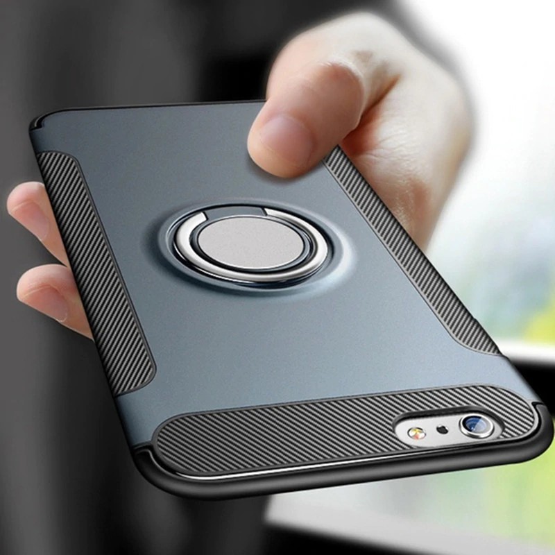 Case iPhone 7 8 X 6 S 6S Plus Holder Magnetic Ring Bracket Shockproof Rugged Armor iPhone 5 5S SE