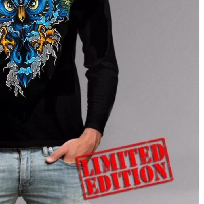 ♗ Kaos pria panjang owl batik ✯