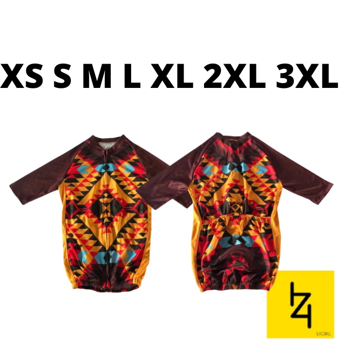 Jersey sepeda roadbike batik navajo pria wanita unisex ukuran XS S M L XL 2XL 3XL XXL XXXL 2L 3L len