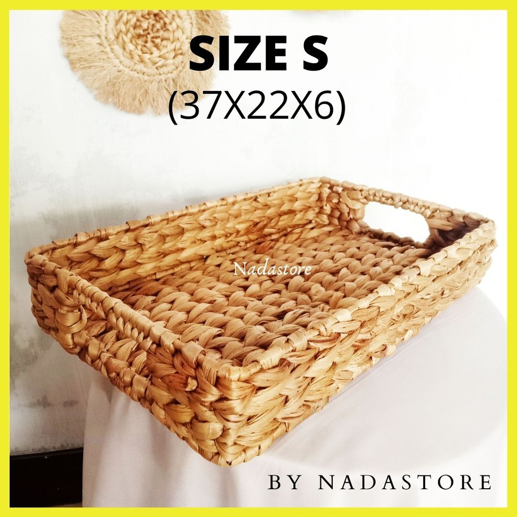 Storage Baskets for Organizing, Decorative Wicker Baskets . Tray Anyaman Enceng gondok