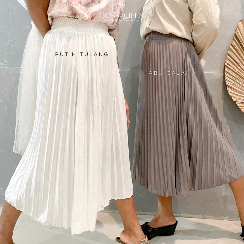 Rok plisket pendek 7/8 wanita model payung / Rok Plisket Mayung pendek / Rok Kerja Dewasa-7