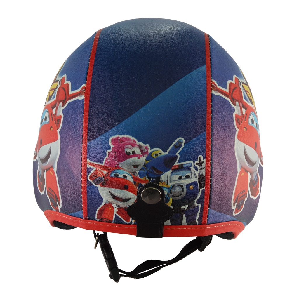 Helm Bogo Retro Anak Untuk Usia 2-6 Tahun Motif Super Wings - Biru Merah