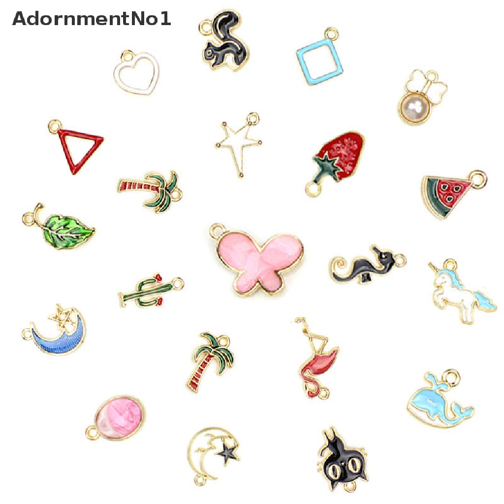 (AdornmentNo1) 60pcs / Set Liontin Enamel Bentuk Buah / Hewan Campur Untuk Membuat Perhiasan Kalung DIY