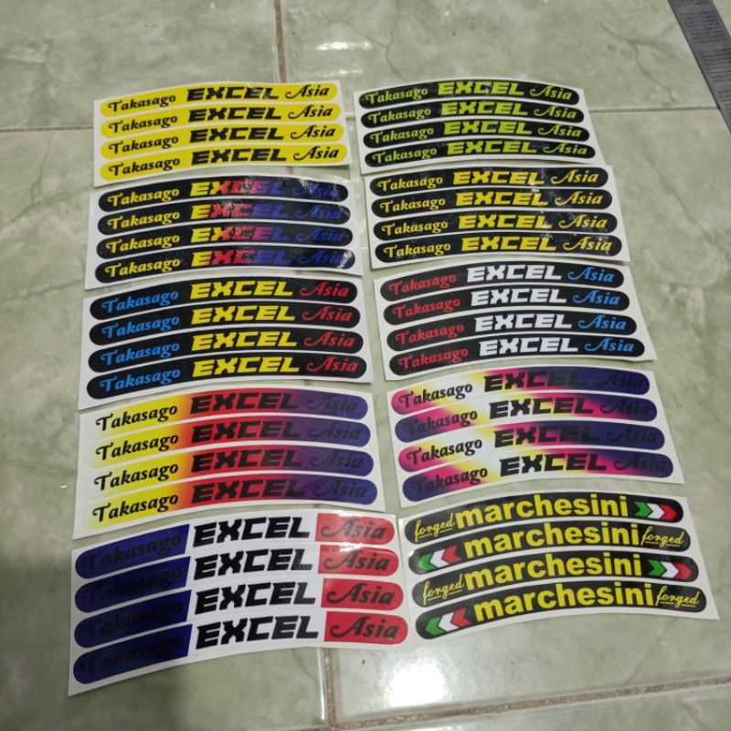 Sticker printing untuk velg ukuran ring 14-17  minim pembelian harus 20rb