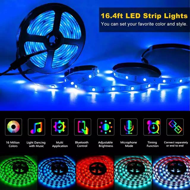 PAKET LAMPU LED STRP RGB 2835 / 5050 CONTROLLER MINI BLUETOOTH 5M 10M 15M 10 METER HIAS KAMAR NATAL APP SYNC MUSIC  WIRELESS