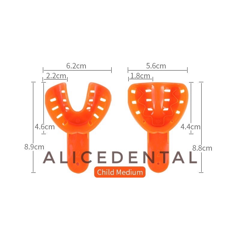 Alice dental sendok cetak pedo sendok cetak gigi anak kecil S M L pediatric impression tray plastik